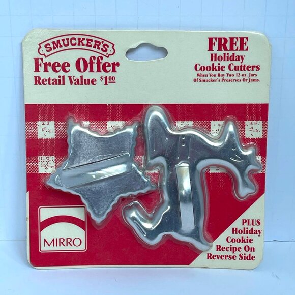 Cooki Cutters Star Reindeer Smuckers Holiday Vintage NIP Mirro - Picture 1 of 3